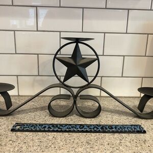 Black Star Metal Candle Holder